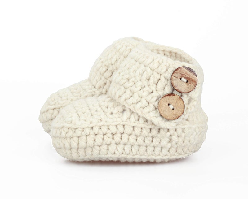 zefen Knit Crochet Baby Booties Newborn Socks and Hat a set of Handmade Shoes and cap - Image 2